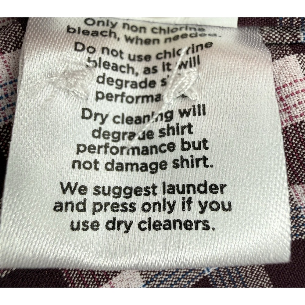 Mizzen+Main Leeward Shirt Men's XL Trim Burgundy Plaid Stretch - Picture 9 of 10